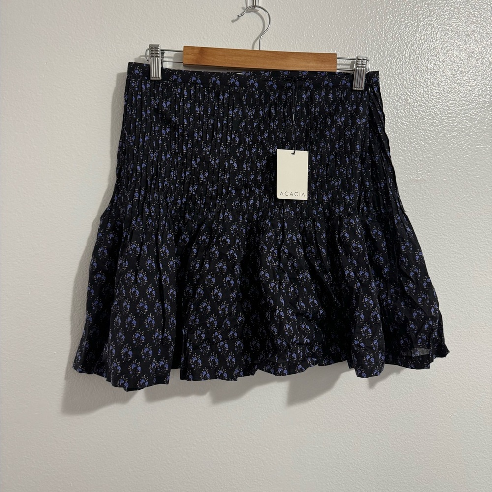 NWT Revolve Acacia Sen mini skirt in Wisteria‎ women Large floral purple pleated
